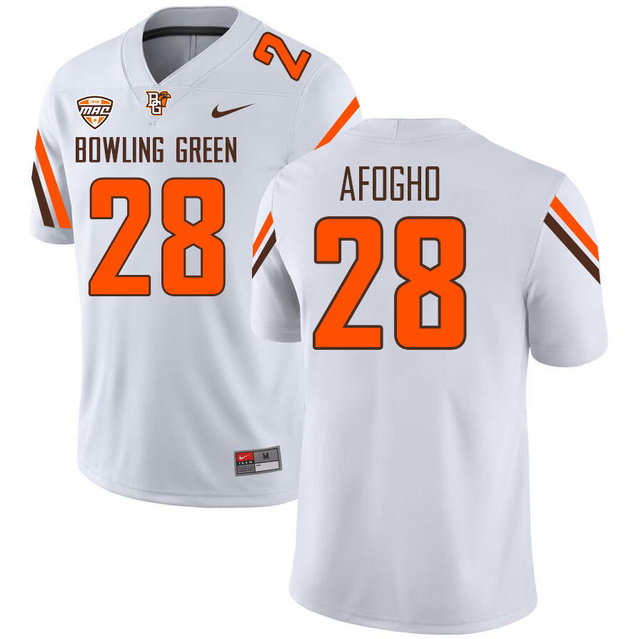 Bowling Green Falcons #28 David Afogho College Football Jerseys Stitched Sale-White